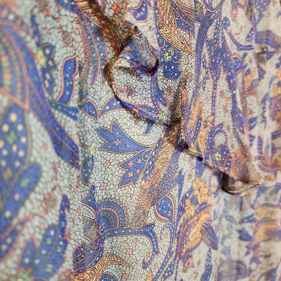 Veronica Beard XL Silk Paisley Print Tiered Asymmetrical Midi Skirt Women's $548 - Picture 12 of 13